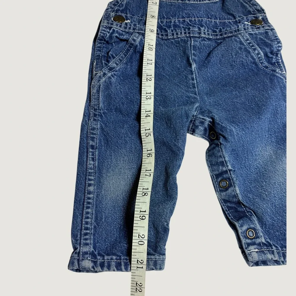 Vintage OshKosh B'gosh Denim Vestbak Overalls Baby Blue Made in USA 6-9M 90s